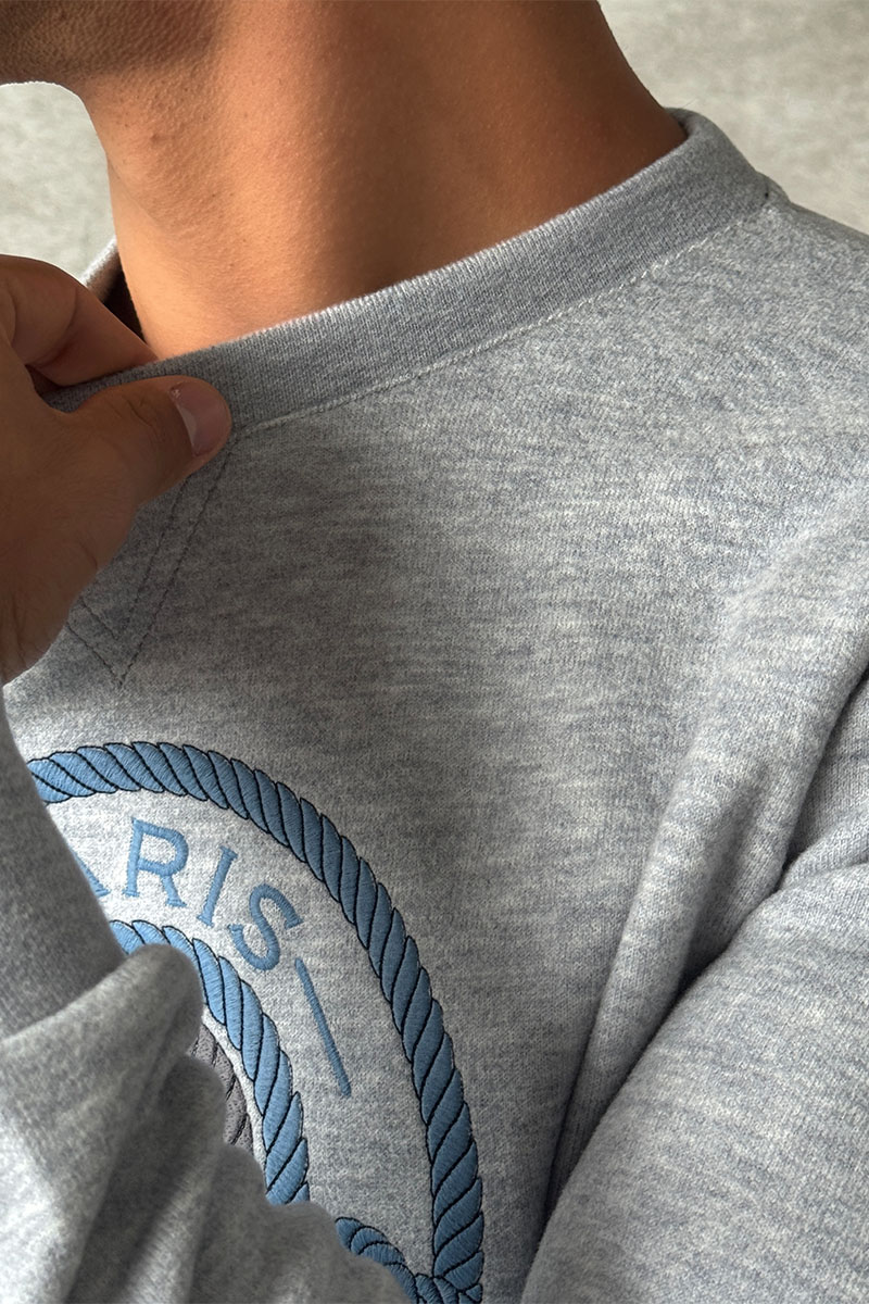 Hermes Мужской свитшот серого цвета 