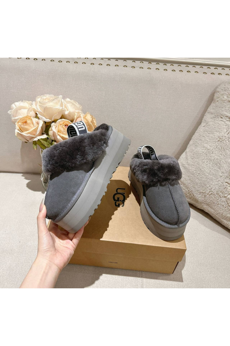 UGG Замшевые женские слиперы с мехом Funkette Platform