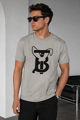 Серая оверсайз футболка Rabbit Print