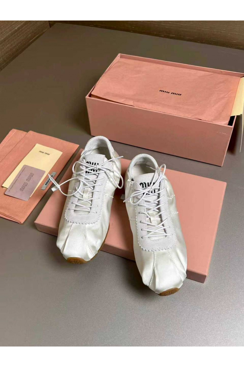 MIU MIU Женские кроссовки Plume Satin premium