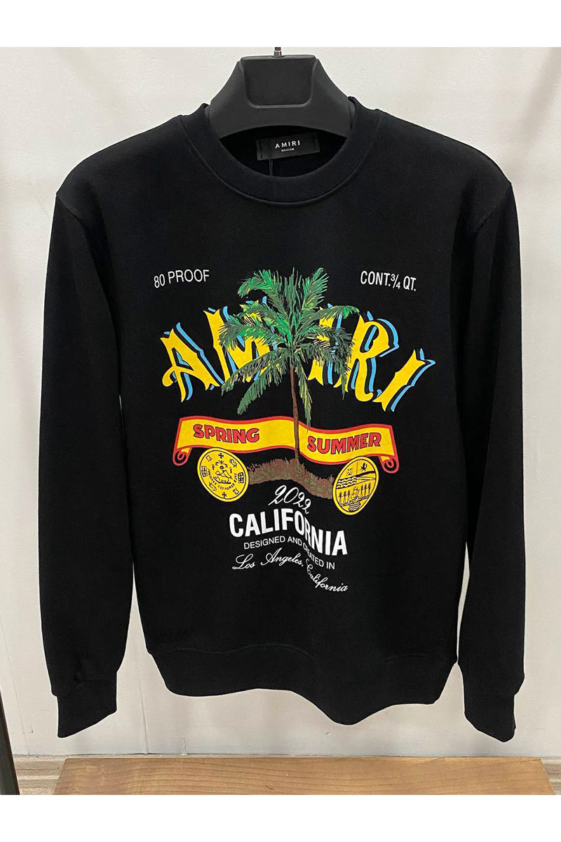 Amiri Чёрный мужской свитшот Rum Label logo-print