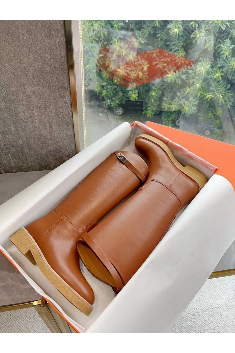 Hermes Женские кожаные сапоги Premium - Brown