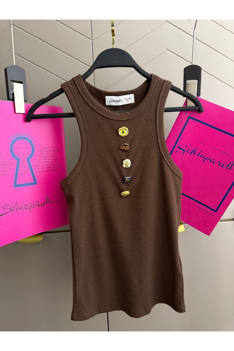 Schiaparelli Женская хлопковая майка premium - Brown