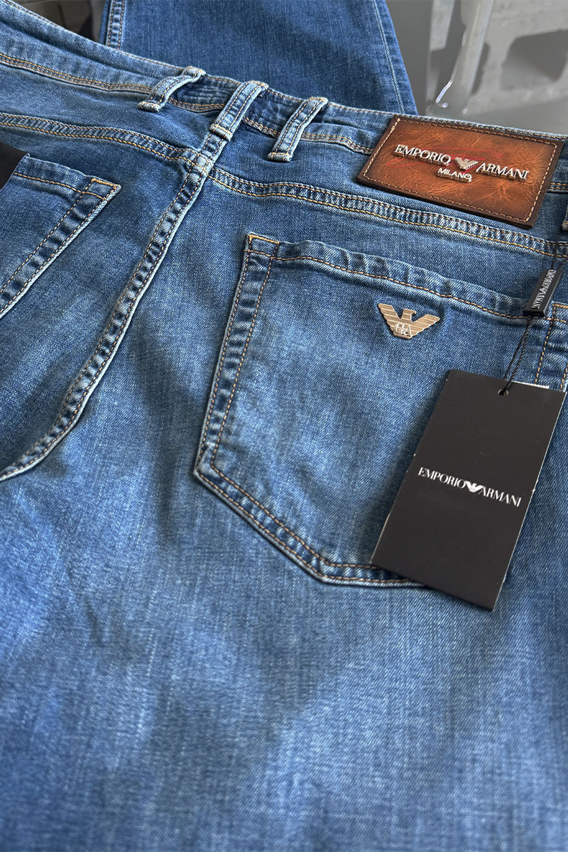 Emporio Armani EA7 Мужские синие джинсы regular fit