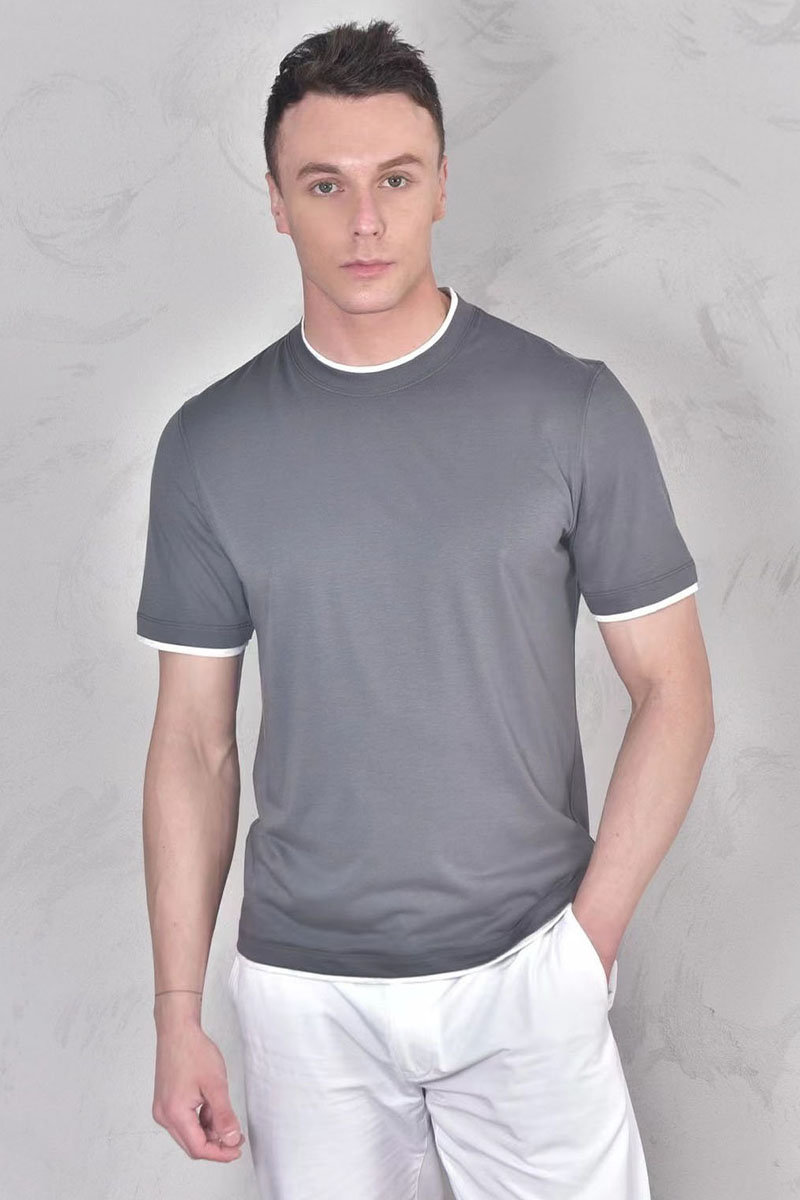 Brunеllо Сuсinеlli Футболка Premium layered-effect - Dark Grey