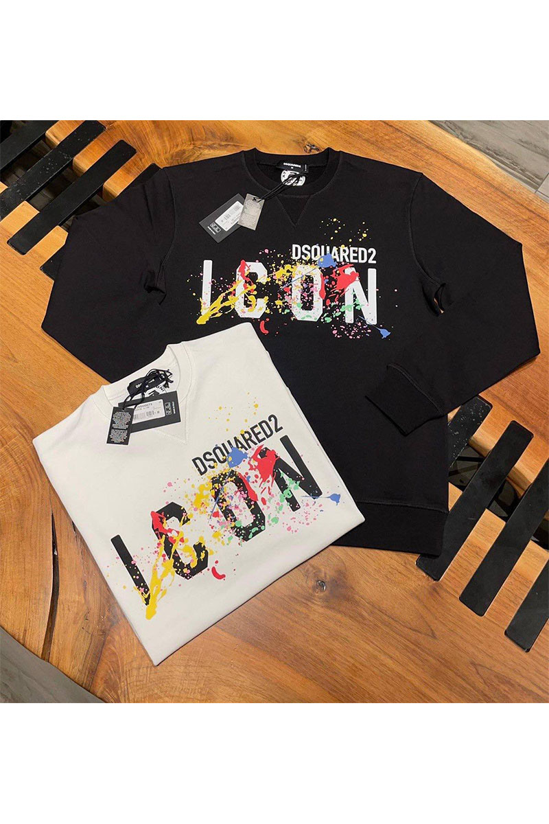Dsquared2 Мужской чёрный свитшот "ICON" logo-print