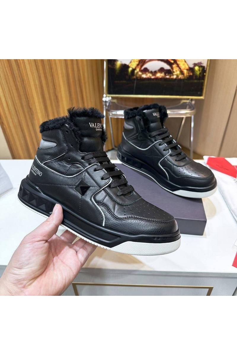 Valentino Кроссовки с мехом One Stud high-top