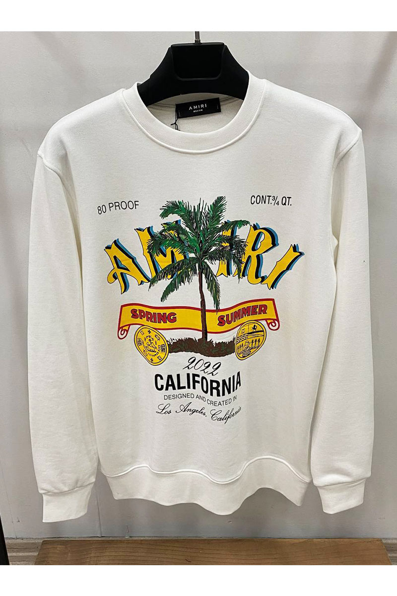 Amiri Белый мужской свитшот Rum Label logo-print