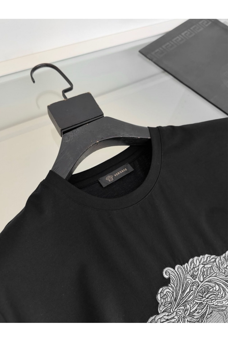 Versace Мужская футболка Medusa logo-embroidered - Black