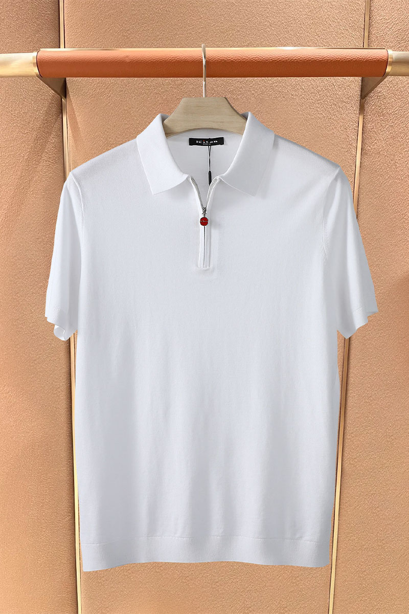 Kiton Мужское поло белого цвета premium