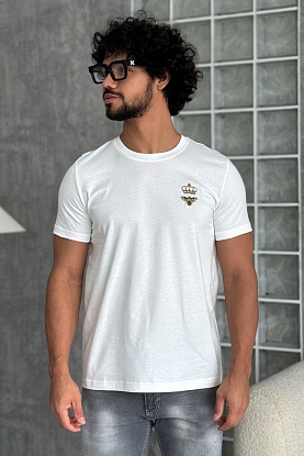 Футболка белого цвета bee and crown 