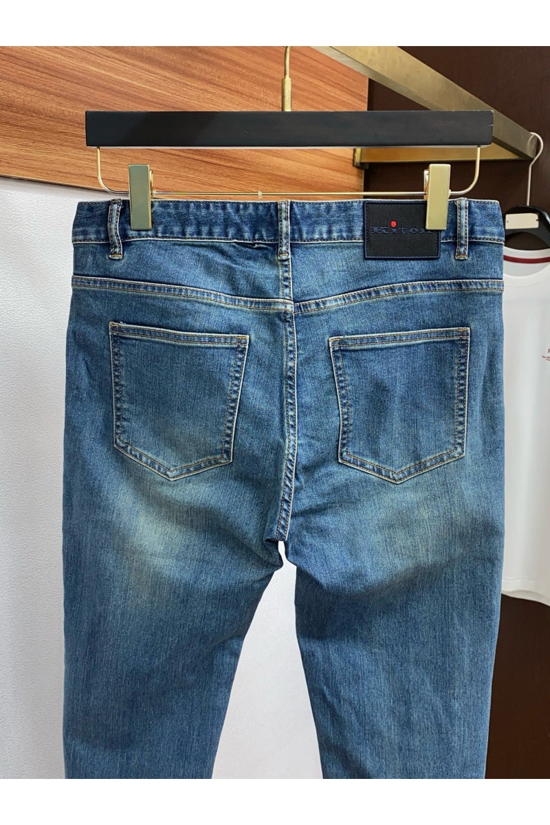 Kiton Мужские синие джинсы Premium