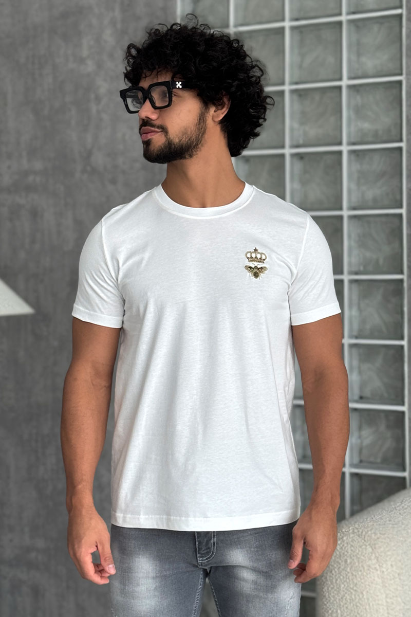 Dоlсе & Gаbbаnа Футболка белого цвета bee and crown 