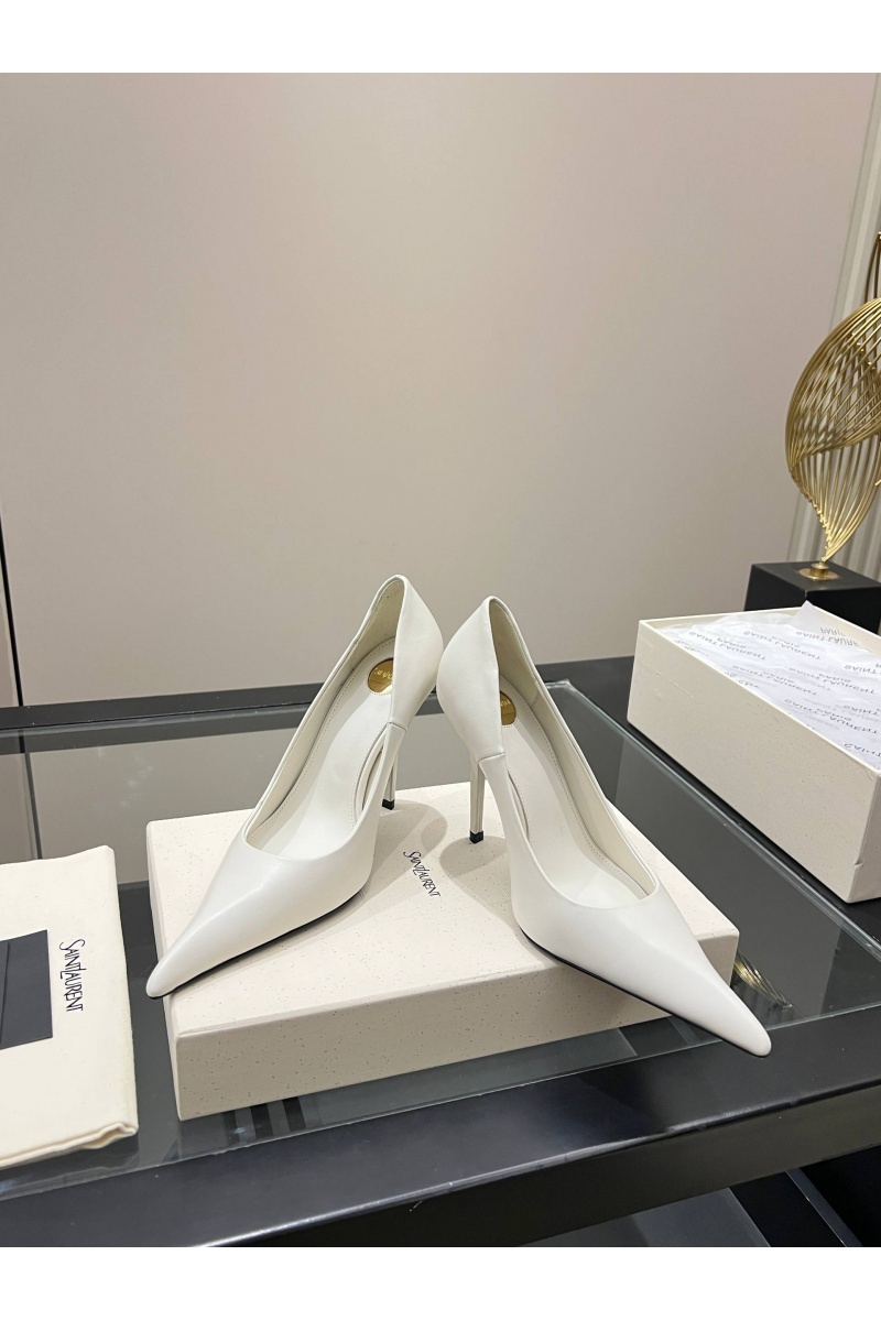 Yves Saint Laurent Женские кожаные туфли на каблуке Yves Saint Laurent premium