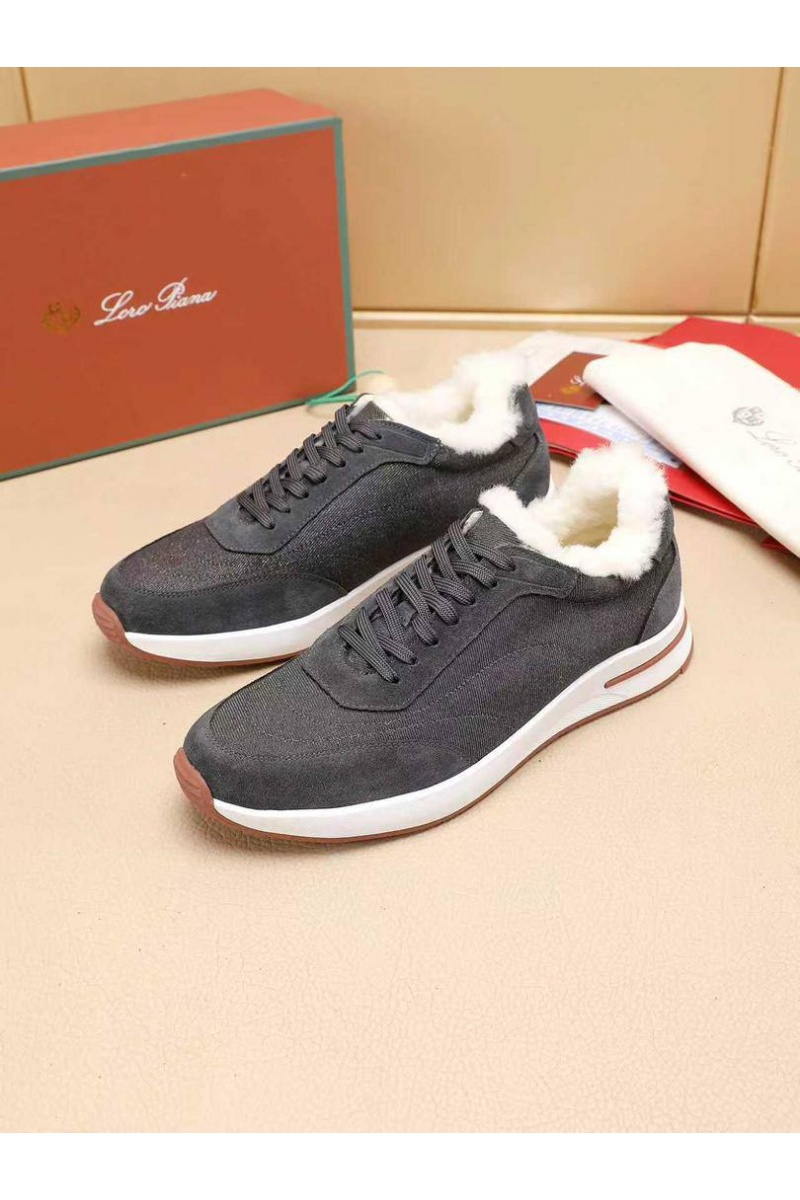 Loro Piana Кроссовки с мехом Week End Walk Evo 