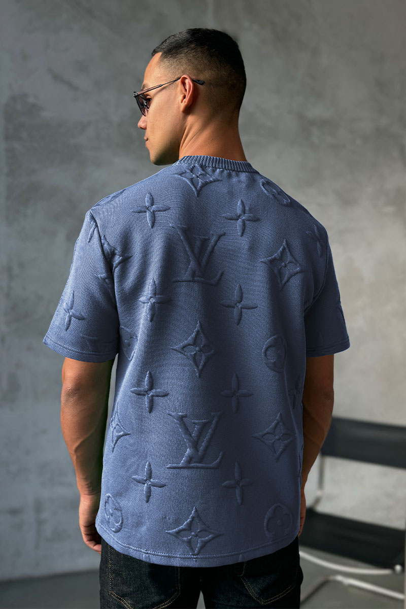 Lоuis Vuittоn Оверсайз футболка Embossed Monogram - Indigo
