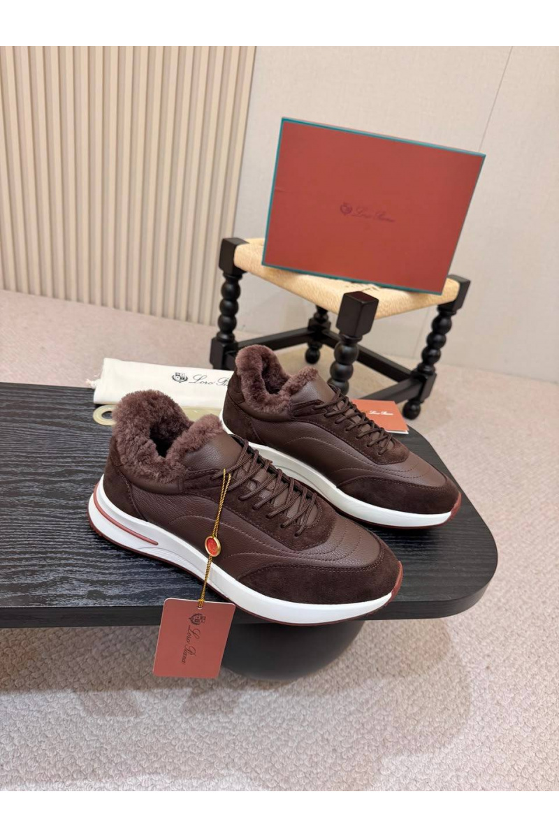 Loro Piana Кроссовки с мехом Week End Walk Evo premium