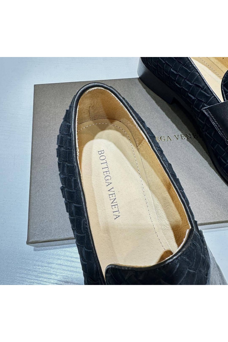 Bottega Veneta Мужские замшевые лоферы Intrecciato - Black