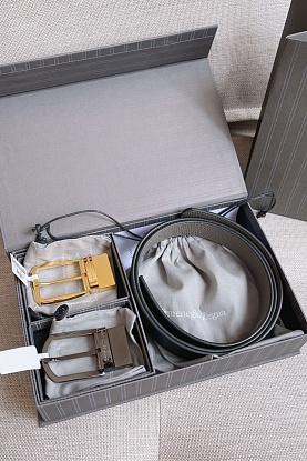 Двусторонний кожаный ремень Premium (длина 110 см, ширина 3.5 см)