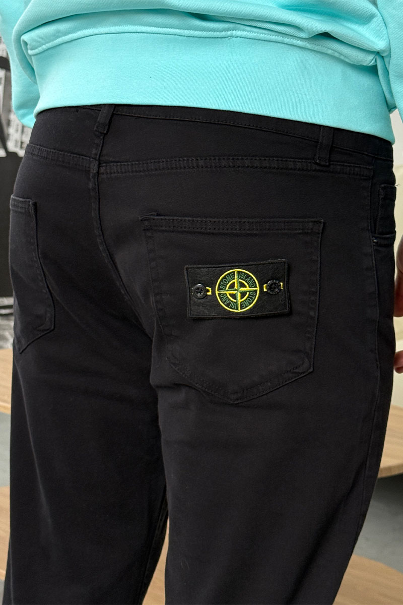 Stone Island Мужские чёрные джоггеры compass-patch 