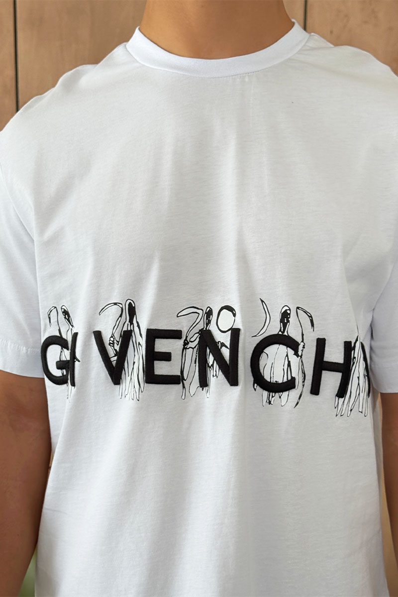 Givenchy Белая оверсайз футболка embossed logo