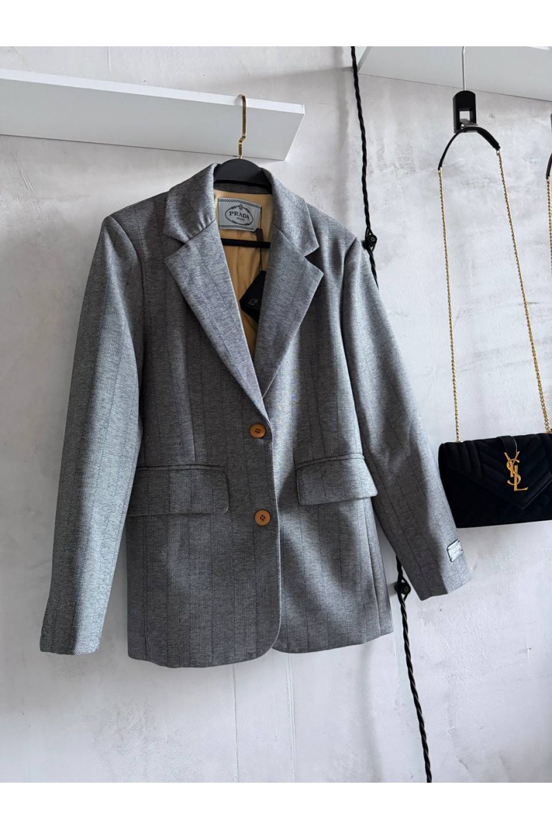 Prada Женский серый пиджак premium