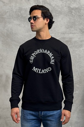 Чёрный свитшот logo embroidery