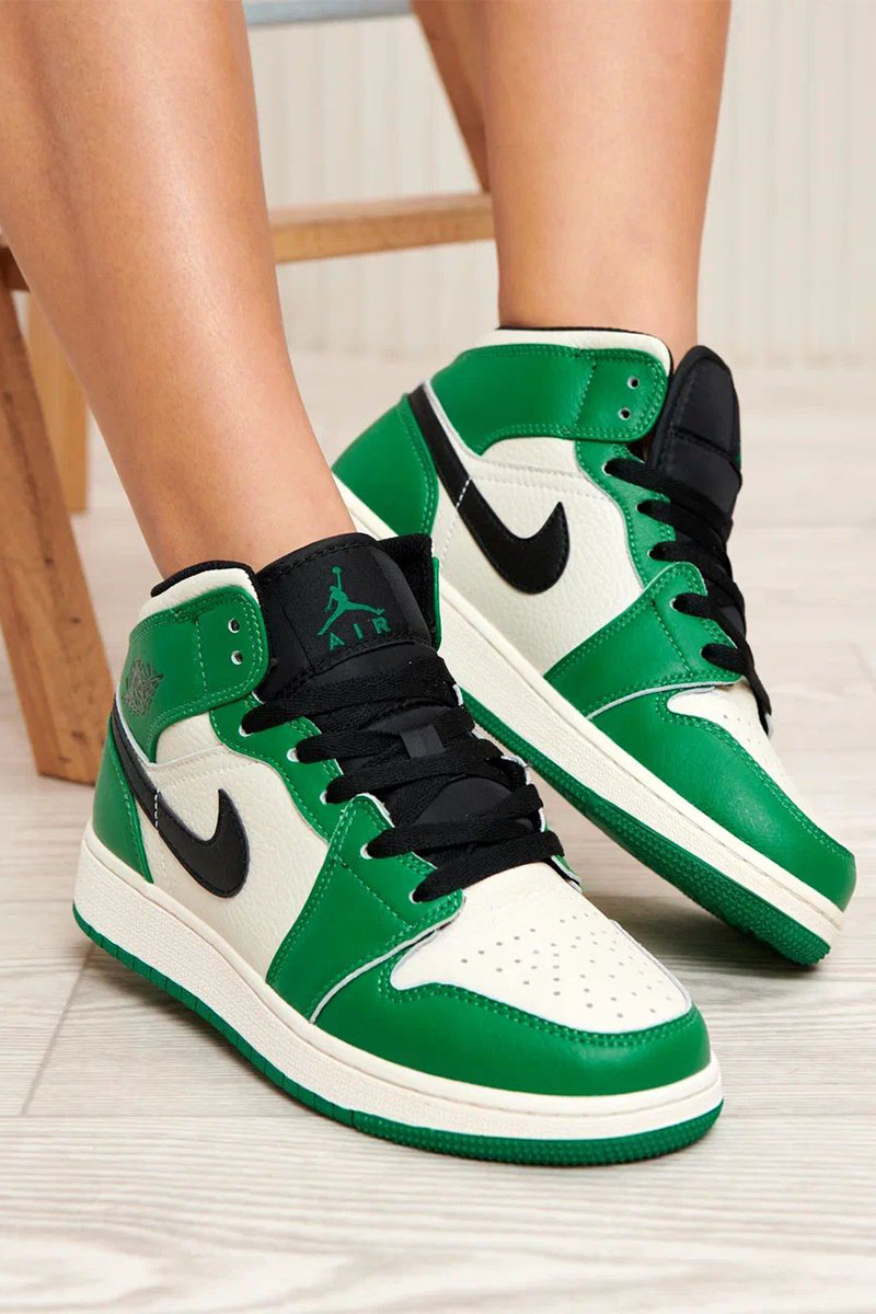 Nike Женские кроссовки Dunk High - White / Green