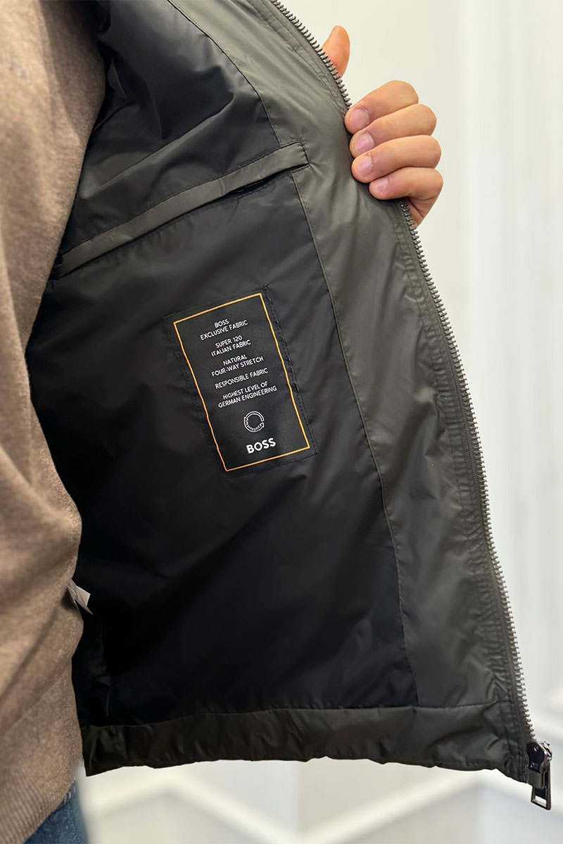 Hugо Воss Мужской зелёный жилет logo-patch