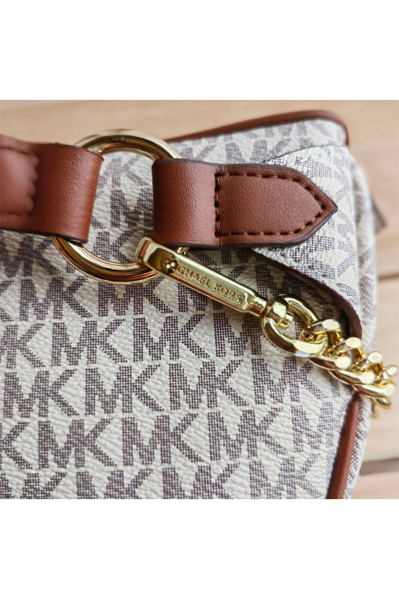 Michael Kors Кожаная поясная сумка Perry 27x14 см - White