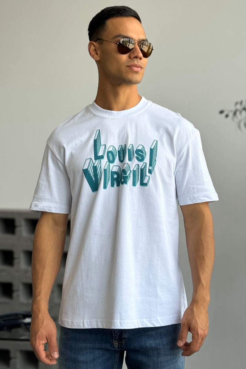 Lоuis Vuittоn Белая оверсайз футболка Virgil Abloh