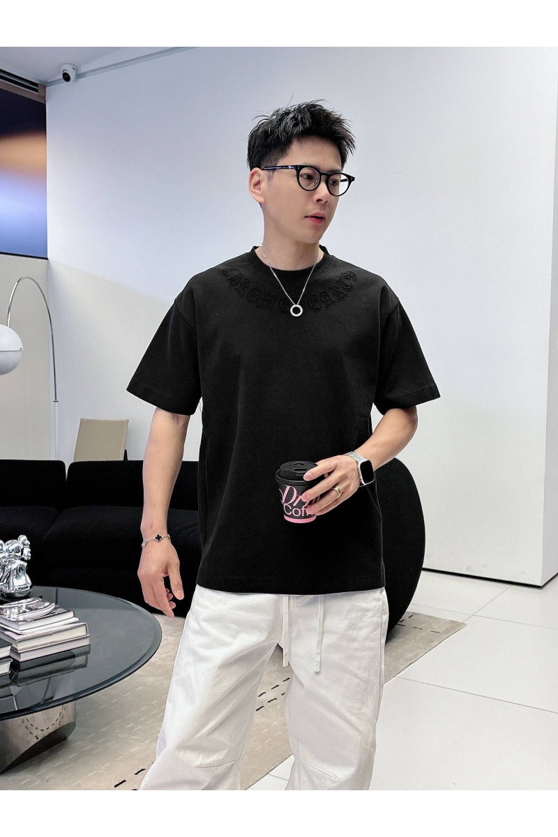 Chrome Hearts Чёрная оверсайз футболка premium