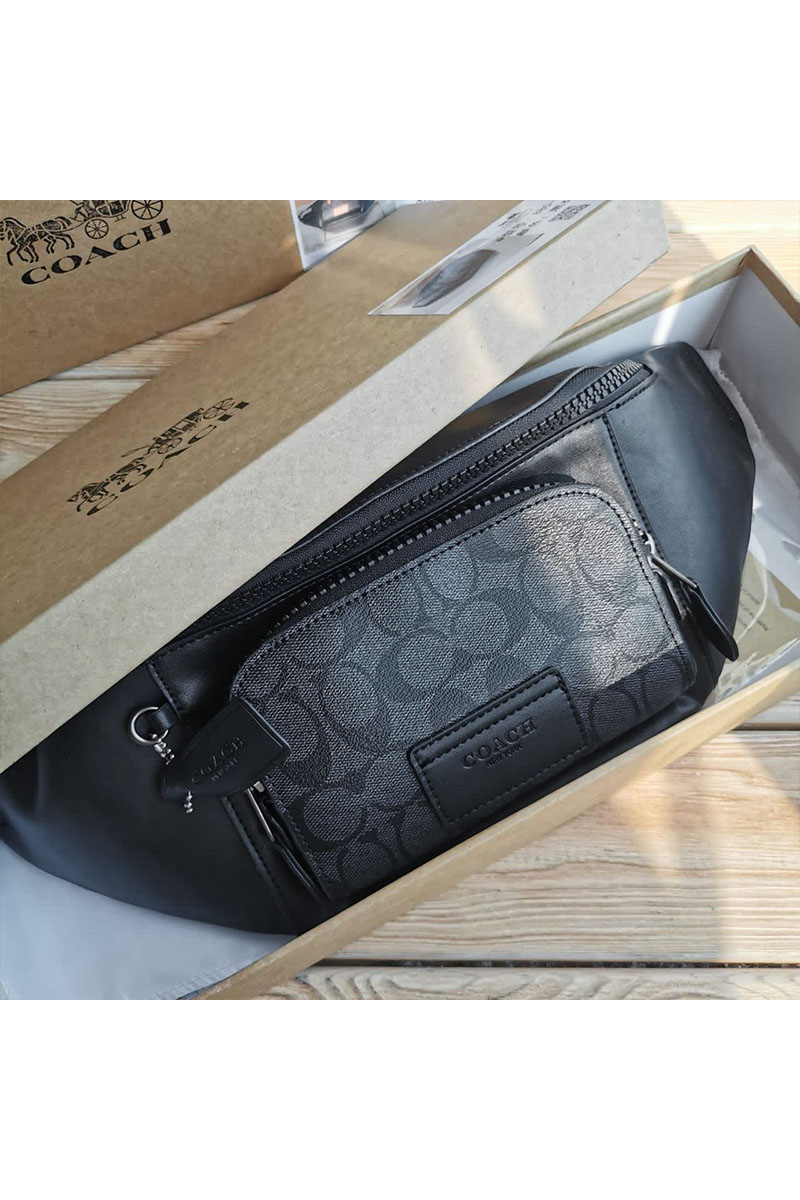 Coach Кожаная сумка на пояс Coach Track - Black*