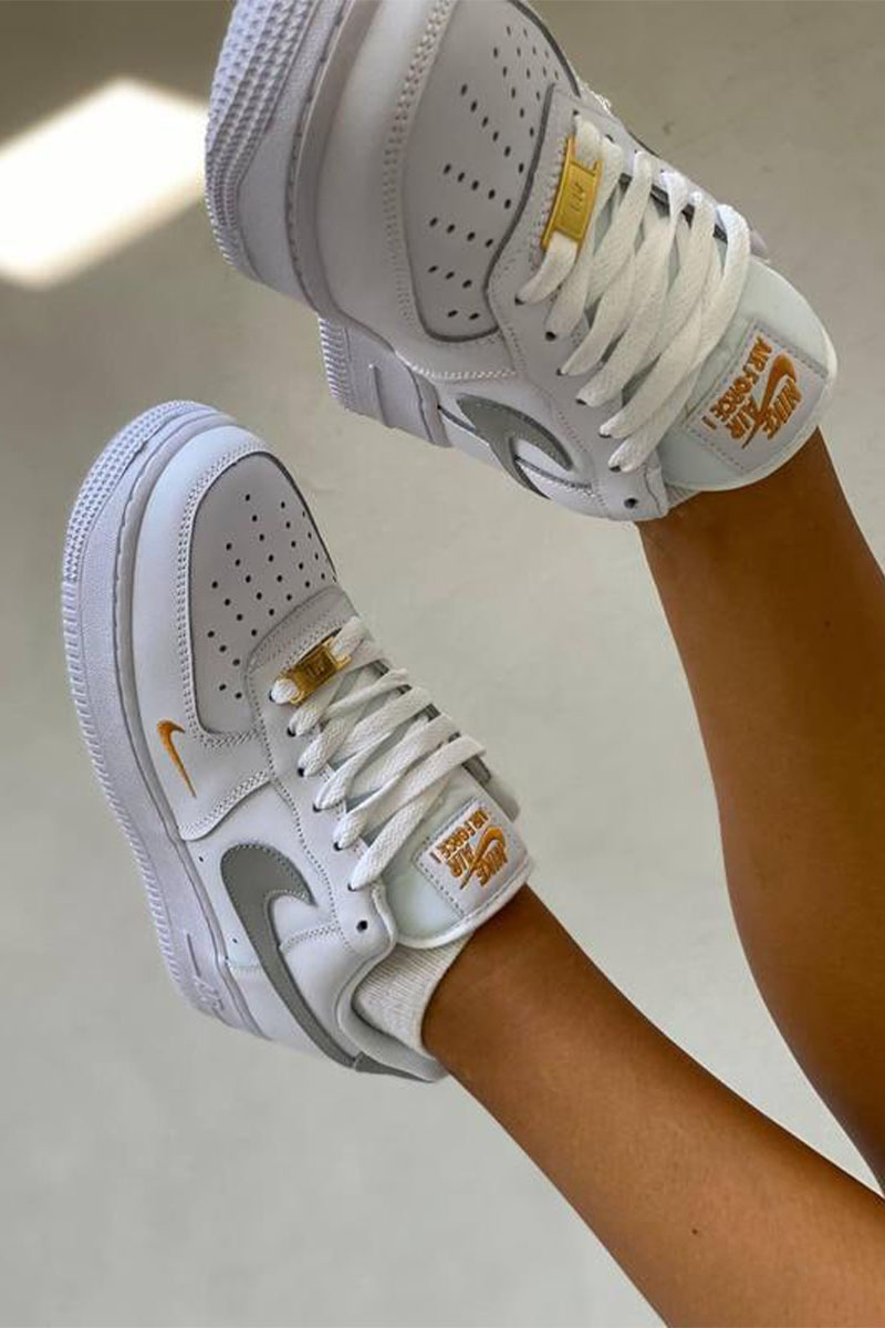 Nike Кроссовки AF1 Mini Swoosh - Grey / Gold