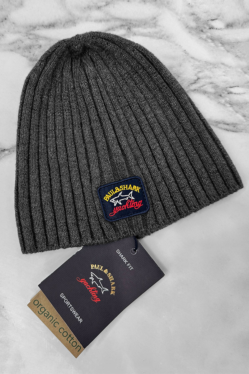 Paul & Shark Мужская серая шапка logo-patch