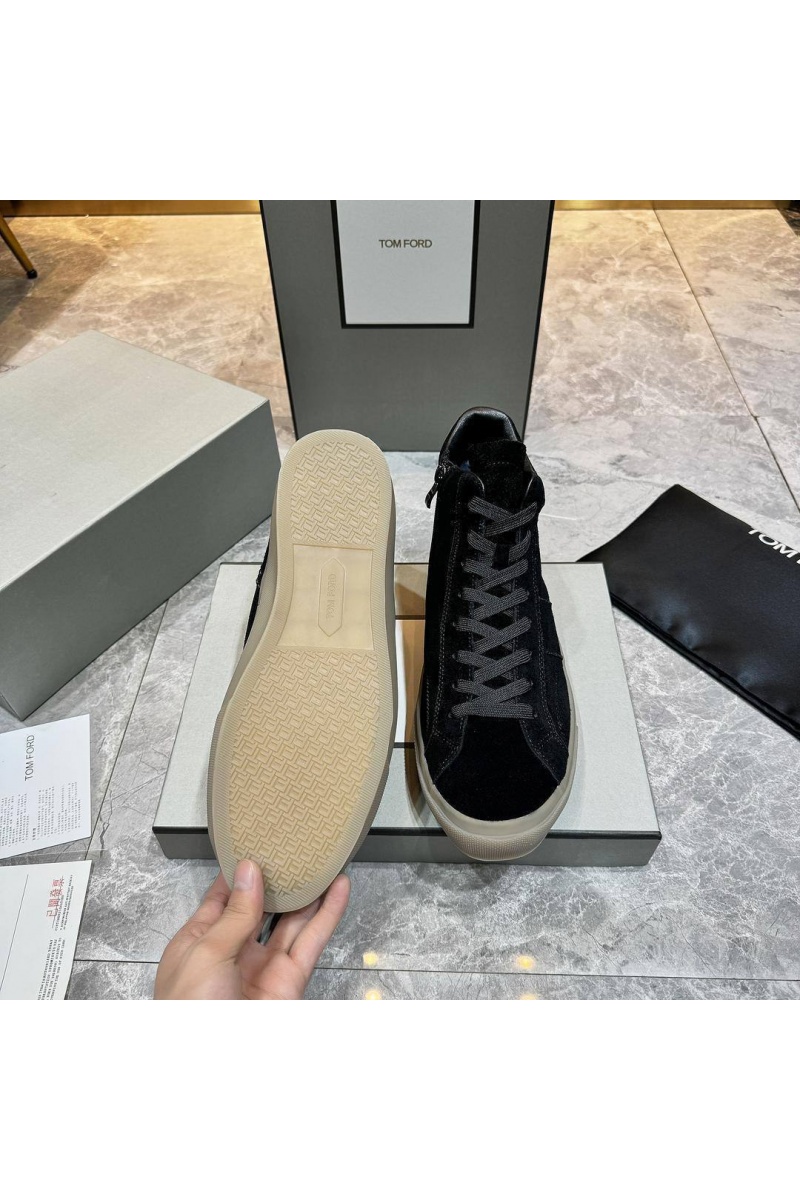 Tom Ford Замшевые кроссовки с мехом Tom Ford high-top - Black