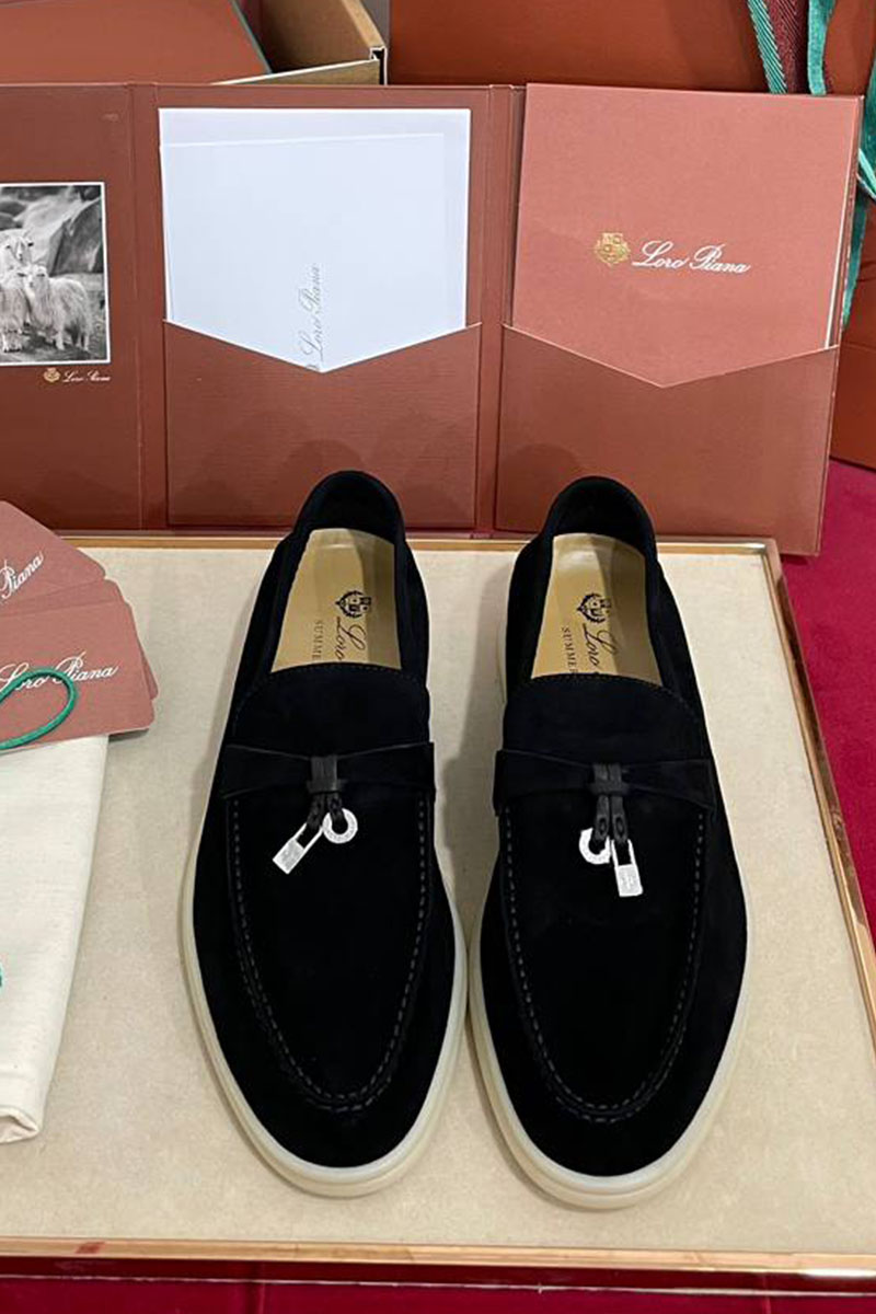 Loro Piana Женские замшевые лоферы Summer Charms Walk premium