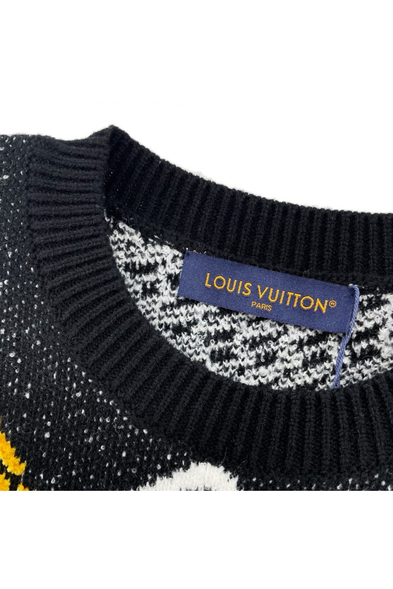 Lоuis Vuittоn Чёрный свитер Premium Damier Argyle jacquard