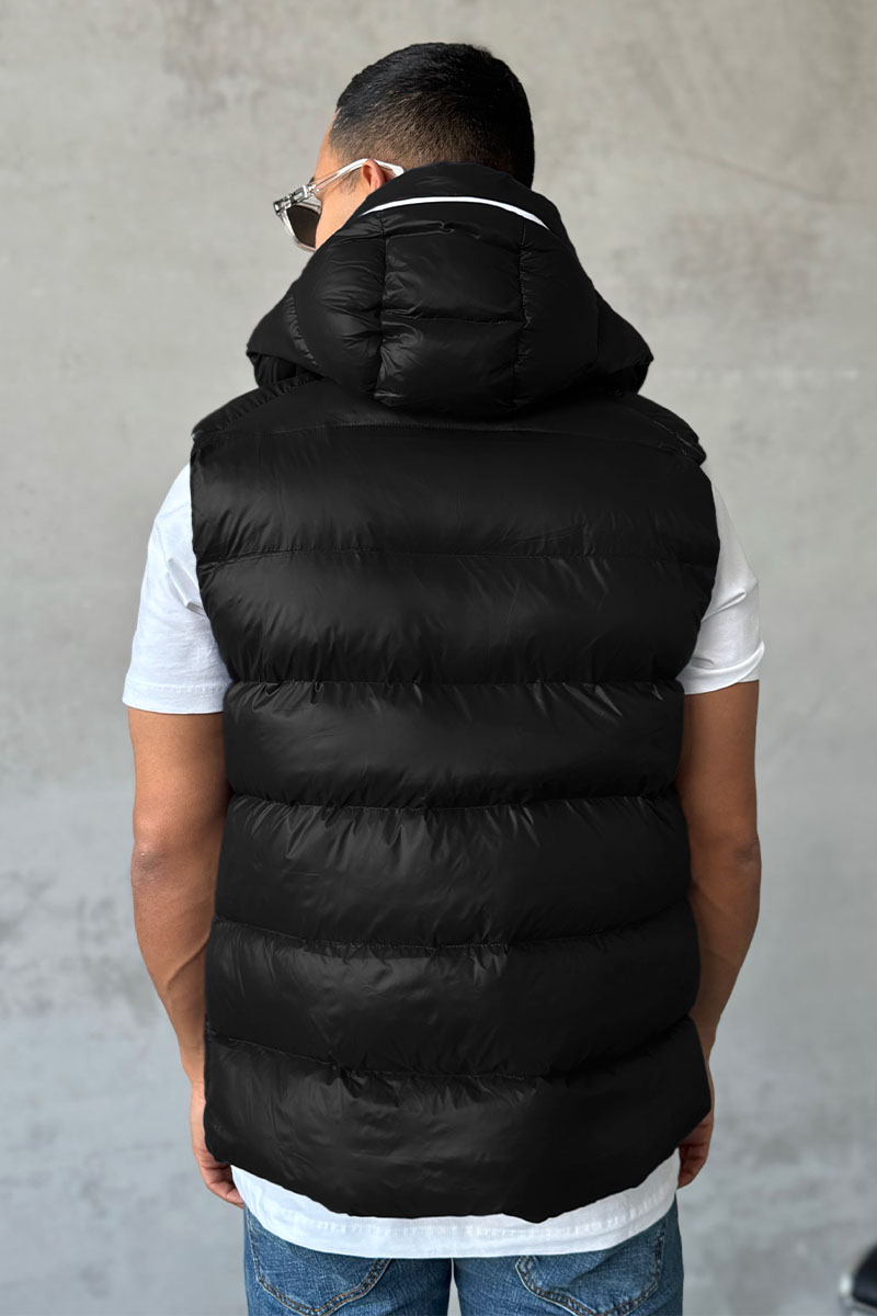 Moncler Мужской чёрный жилет Cardamine logo-patch 