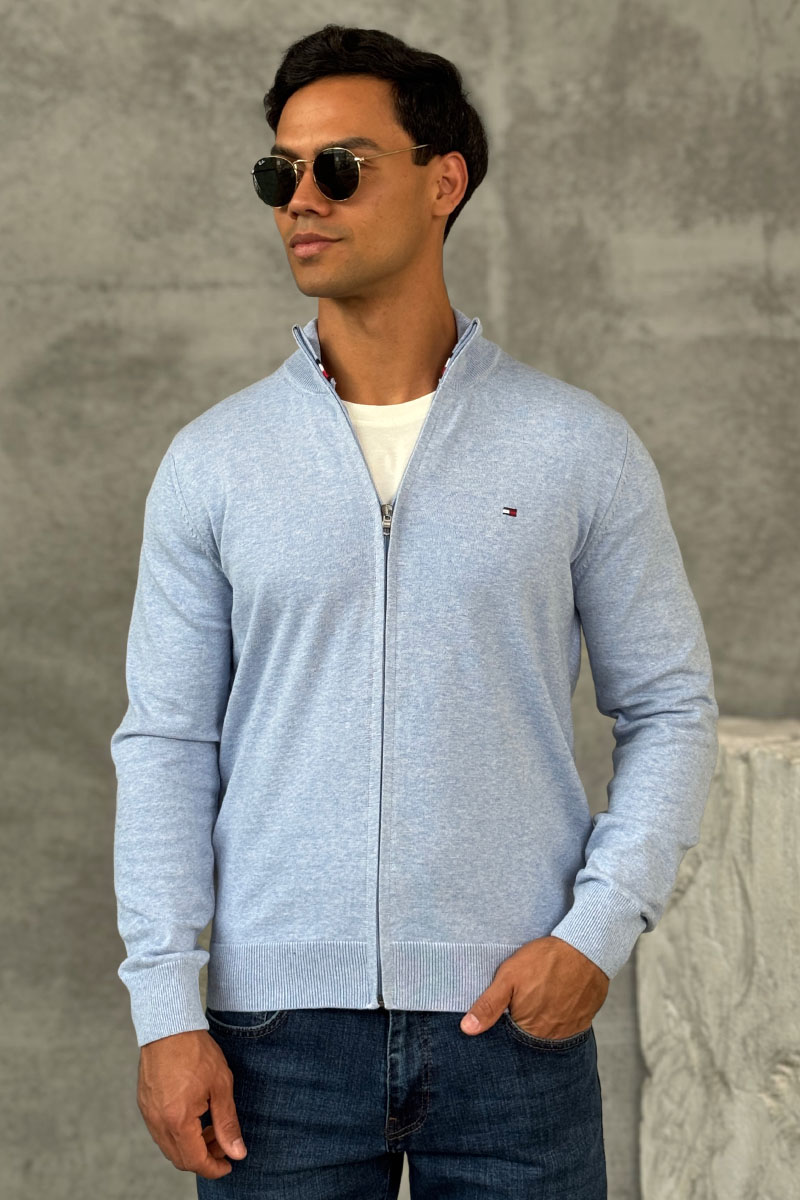 Tommy Hilfiger Кофта на молнии flag embroidery - Blue