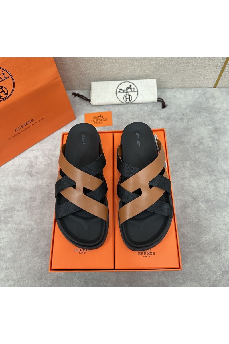 Hermes Мужские шлёпанцы Kazimir - Black / Brown