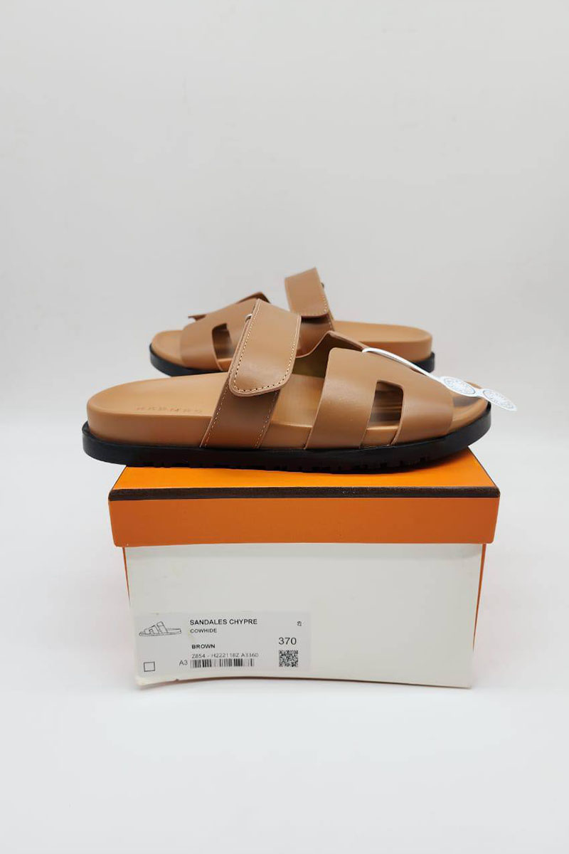 Hermes Женские кожаные сандалии Chypre - Brown