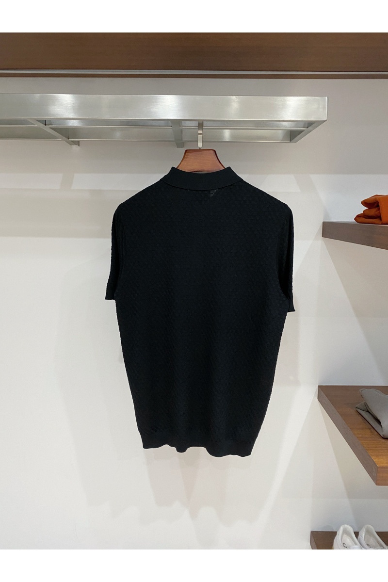 Kiton Мужское чёрное поло premium