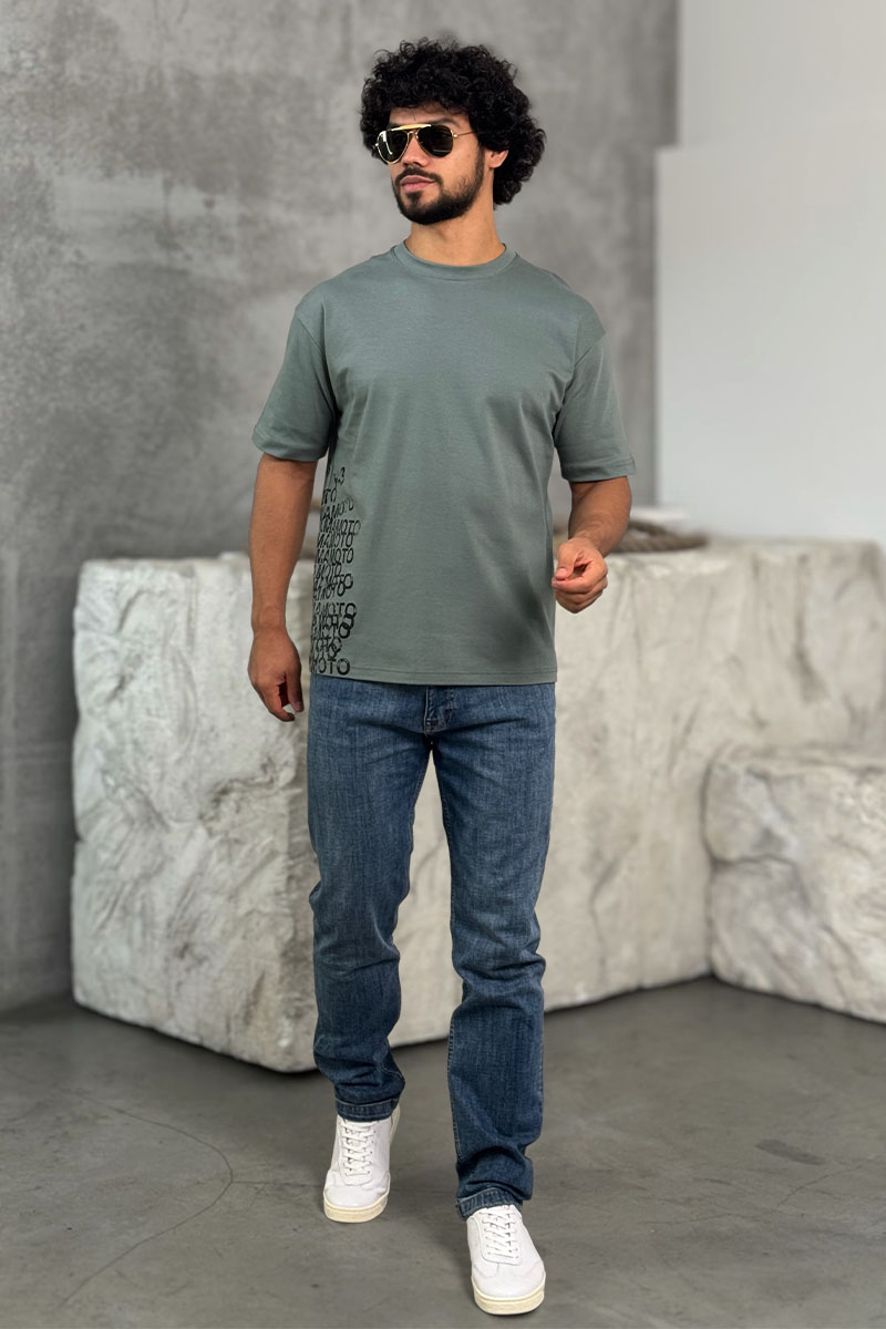 Y-3 Yohji Yamamoto Мужская зелёная футболка 