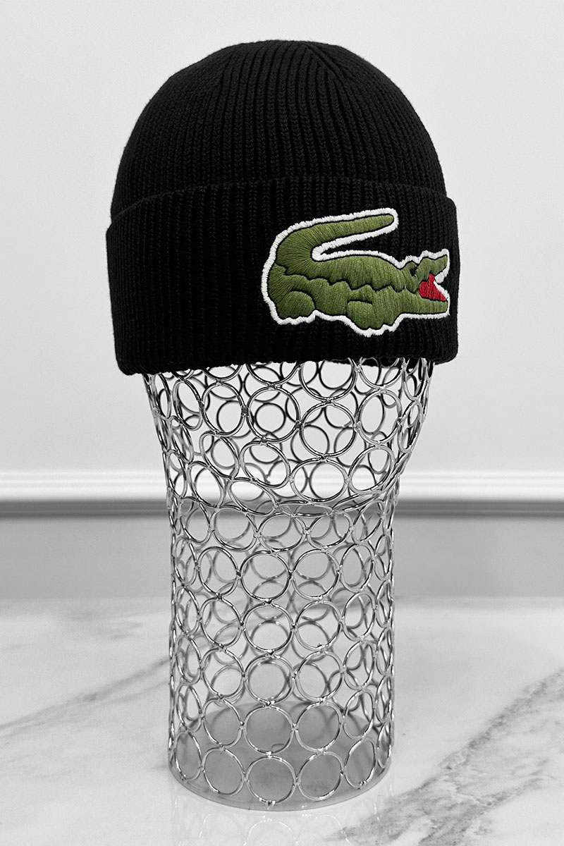 Lacoste Шапка чёрного цвета logo-embroidered