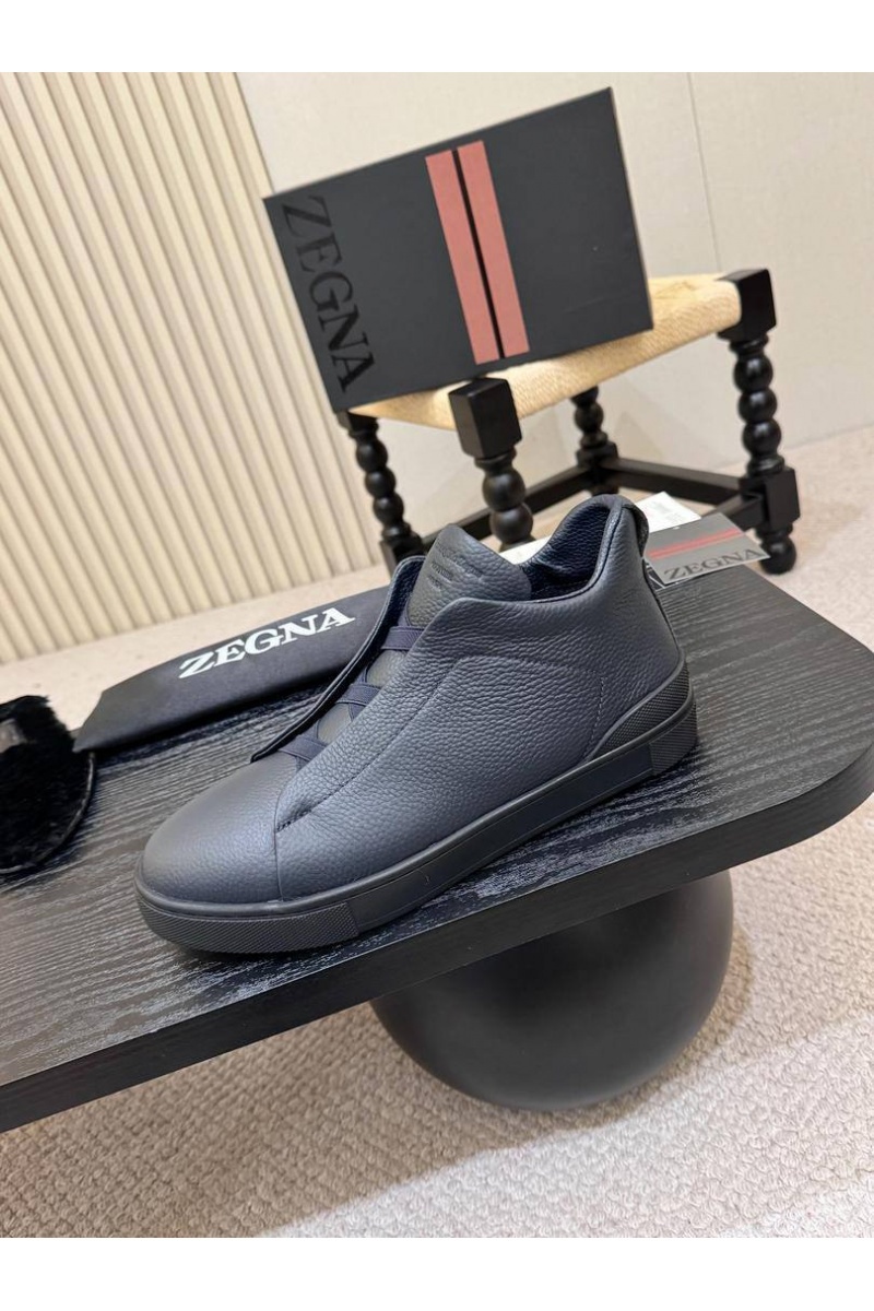 Zegna Кроссовки с мехом Triple Stitch high-top