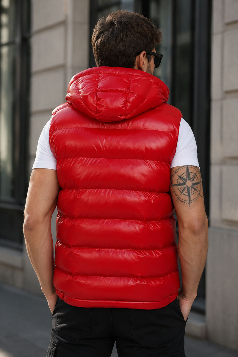 Moncler Мужской жилет logo-patch - Red 