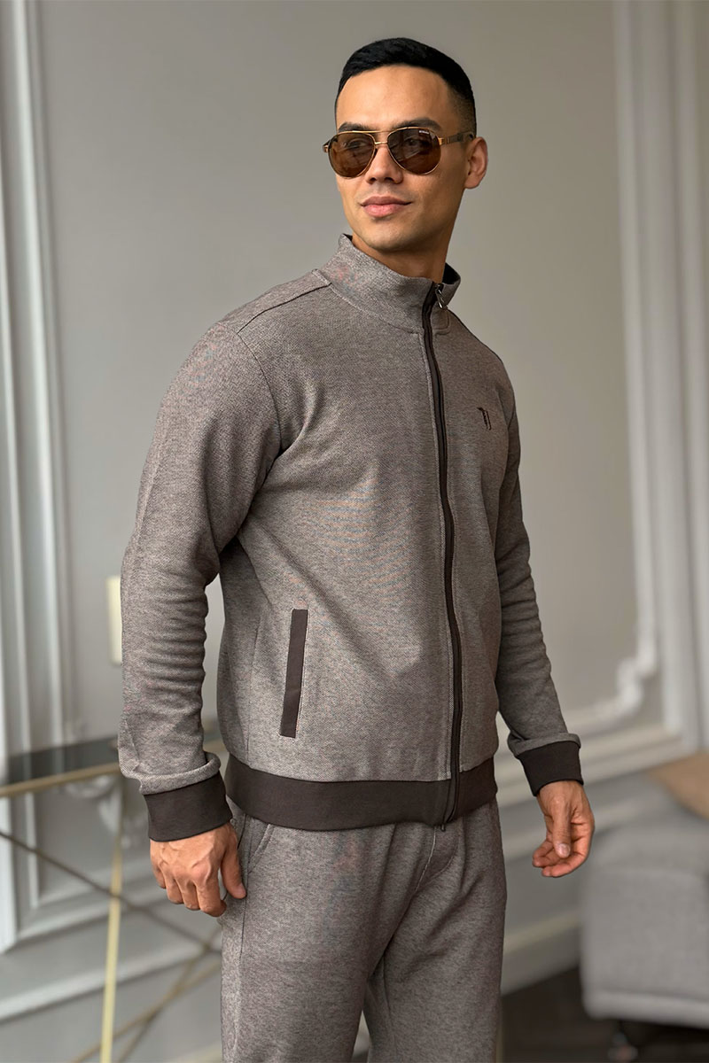 Trussardi Мужская кофта embroidered logo - Brown 