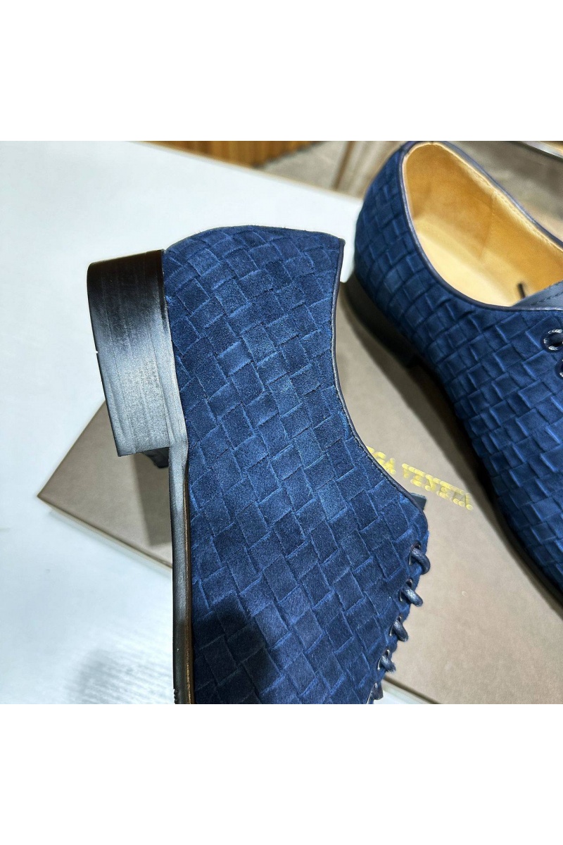 Bottega Veneta Мужские замшевые ботинки Intrecciato - Navy