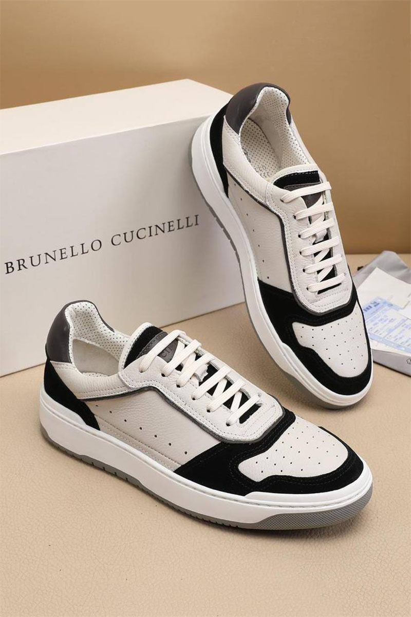 Brunеllо Сuсinеlli Комбинированные кроссовки Solomeo logo - Black / White